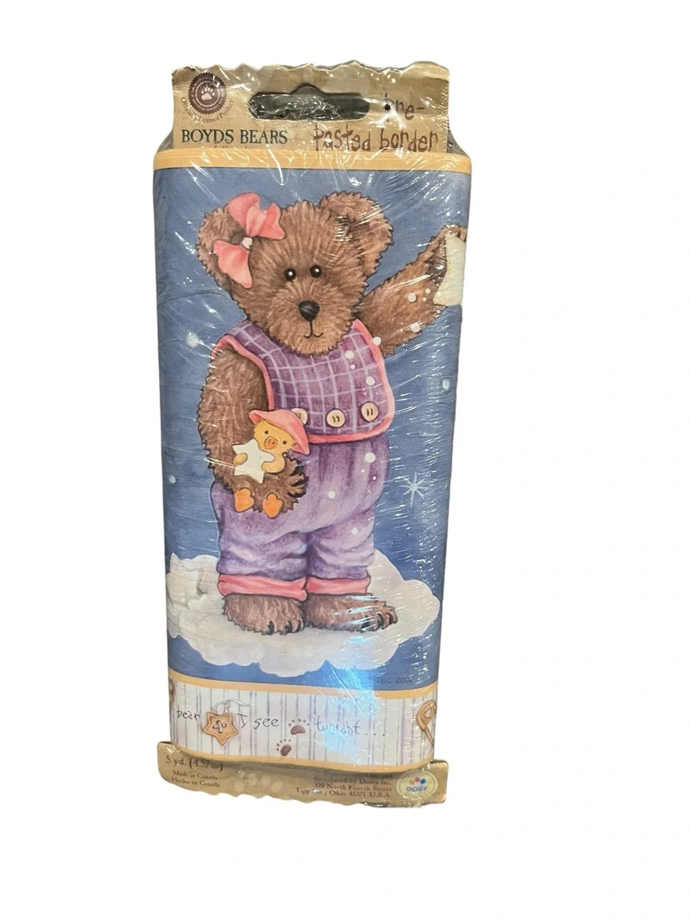 VTG Boyds Bears Pre Pasted Wallpaper Border #DD3315 Nursery Baby Girl New (4)